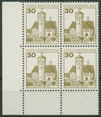 Berlin 1977 Burgen & Schlösser 534 4er-Block Ecke 3 postfrisch