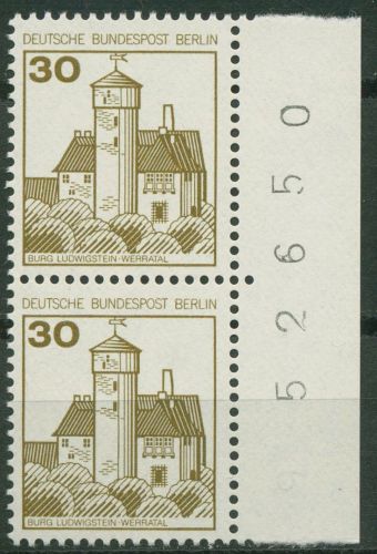 Berlin 1977 Burgen & Schlösser mit Bogennummer 534 Paar Bg.-Nr. postfrisch