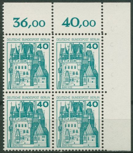 Berlin 1977 Burgen & Schlösser 535 4er-Block Ecke 2 postfrisch
