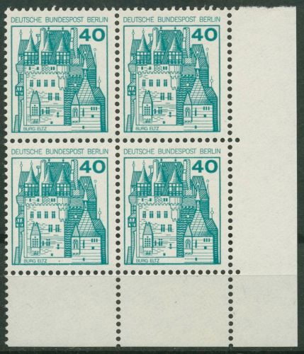 Berlin 1977 Burgen & Schlösser 535 4er-Block Ecke 4 postfrisch