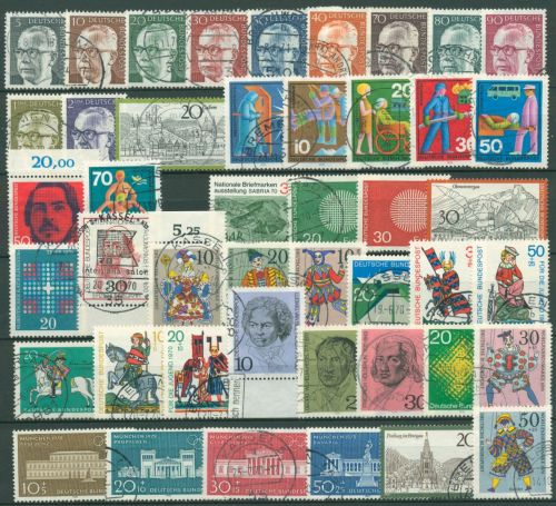 Bund 1970 Jahrgang komplett (612/57) gestempelt (SG98524)