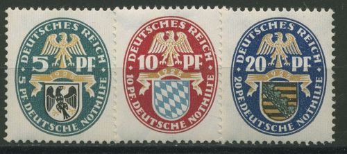 Deutsches Reich 1925 Deutsche Nothilfe: Landeswappen 375/77 postfrisch