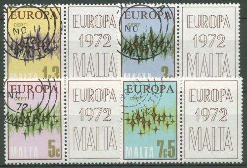 Malta 1972 Europa CEPT Sterne 450/53 Zf gestempelt