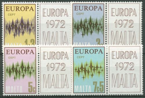 Malta 1972 Europa CEPT Sterne 450/53 Zf postfrisch