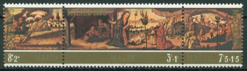 Malta 1975 Weihnachten Gemälde 518/20 ZD postfrisch