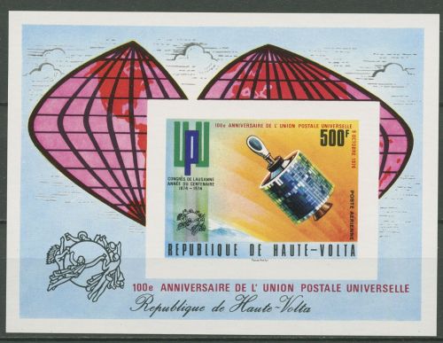 Obervolta 1974 100 Jahre Weltpostverein UPU Block 28 B postfrisch (C41747)