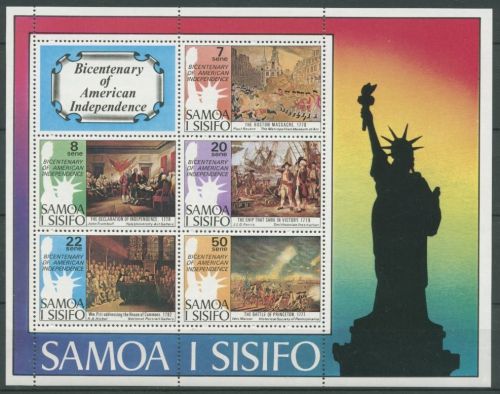 Samoa 1976 200 Jahre Unabhängigkeit der USA Block 10 postfrisch (C27883)