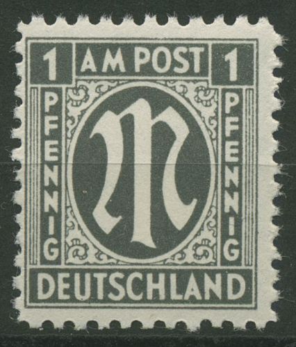 Bizone 1945 AM POST Deutscher Druck Zähnung B, 16 B z postfrisch