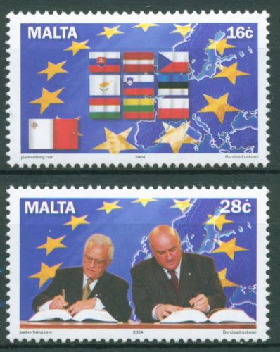 Malta 2004 Beitritt zur Europäischen Union EU Flagge 1341/42 postfrisch