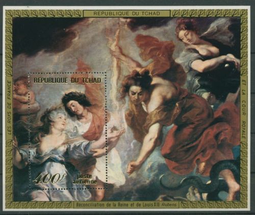 Tschad 1972 Französische Könige Gemälde von Rubens Block 41 postfrisch (C22260)