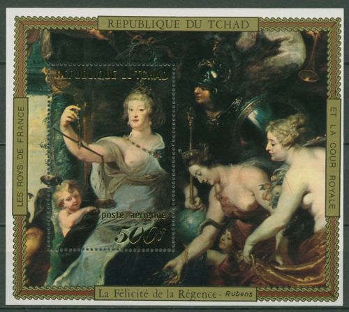 Tschad 1972 Französische Könige Gemälde von Rubens Block 49 postfrisch (C41766)