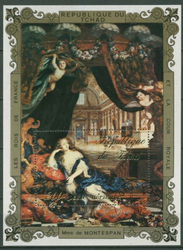 Tschad 1972 Französische Könige Gemälde von Rubens Block 34 gestempelt (C41767)