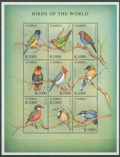 Sambia 2000 Vögel Gouldamadine Kardinal 1215/23 K postfrisch (C41813)