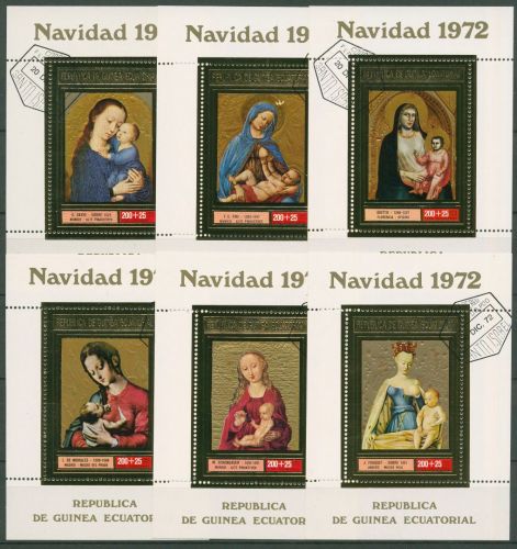 Äquatorialguinea 1972 Weihnachten Madonnengemälde Block 44/49 gestempelt (C41817)