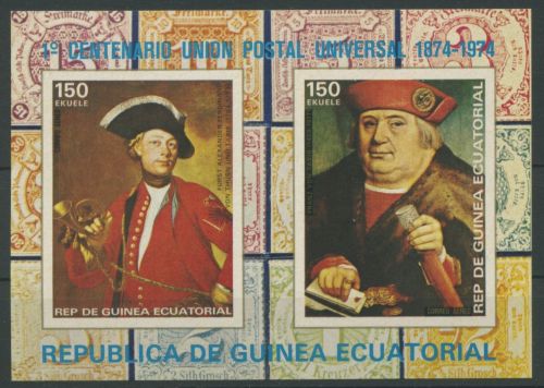 Äquatorialguinea 1974 100 Jahre Weltpostverein UPU Block 110 postfrisch (C22086)