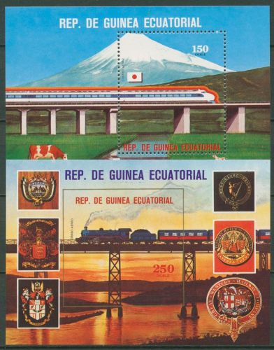 Äquatorialguinea 1978 Eisenbahn Züge Block 306/07 postfrisch (C41825)