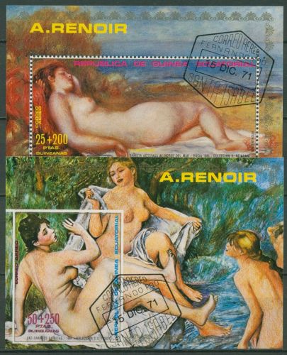 Äquatorialguinea 1972 Aktgemälde von Renoir Block 55/56 gestempelt (C41836)