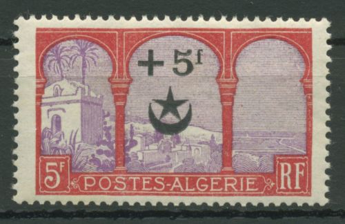 Algerien 1927 Roter Halbmond Marokkokrieg 70 postfrisch, kl. Haftstellen