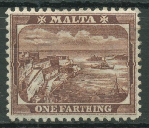 Malta 1901 Hafen Valette 15 b mit Falz