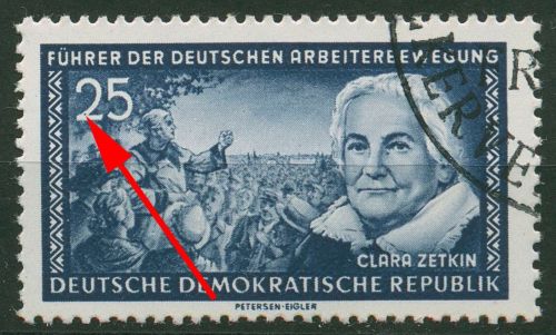 DDR 1955 Führer d. Arbeiterbewegung mit Plattenfehler 476 F 49 mit Sonderstempel