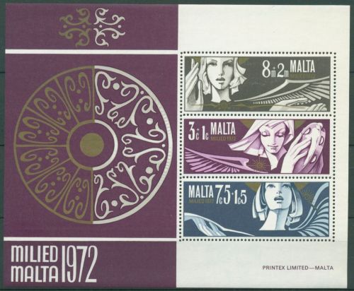 Malta 1972 Weihnachten Engel Block 2 postfrisch (C64207)