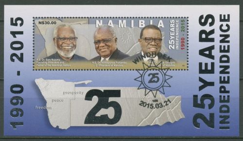 Namibia 2015 25 J. Unabhängigkeit Präsidenten Block 88 A gestempelt (C41840)