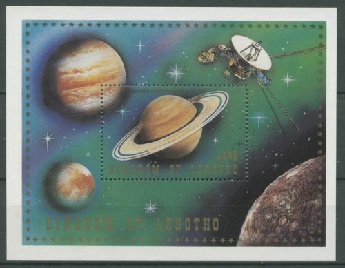 Lesotho 1981 Raumfahrt Planeten Saturn Block 8 postfrisch (C27182)