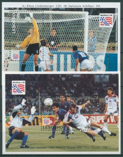 Lesotho 1994 Fußball-WM in den USA Torszenen Block 111/12 postfrisch (C27183)
