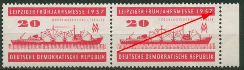 DDR 1957 Leipziger Messe mit Plattenfehler 559 F 15 postfrisch