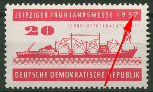 DDR 1957 Leipziger Messe mit Plattenfehler 559 PF ?? postfrisch