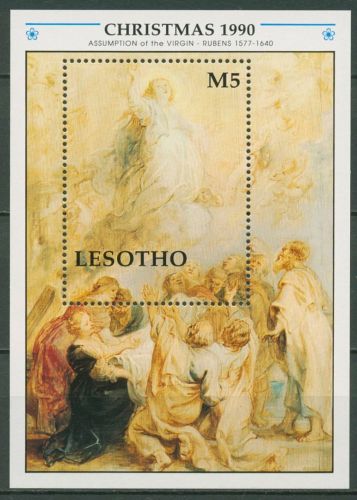 Lesotho 1990 Weihnachten Gemälde von Rubens Block 77 postfrisch (C41844)