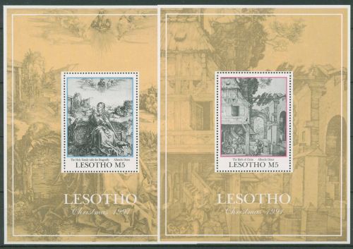 Lesotho 1991 Weihnachten Stiche von Dürer Block 83/84 postfrisch (C41846)