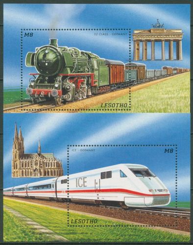 Lesotho 1996 Eisenbahn Lokomotiven ICE Block 119/20 postfrisch (C41855)