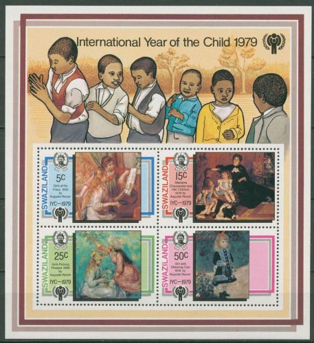 Swaziland 1979 Jahr des Kindes Gemälde von Renoir Block 3 postfrisch (C41858)