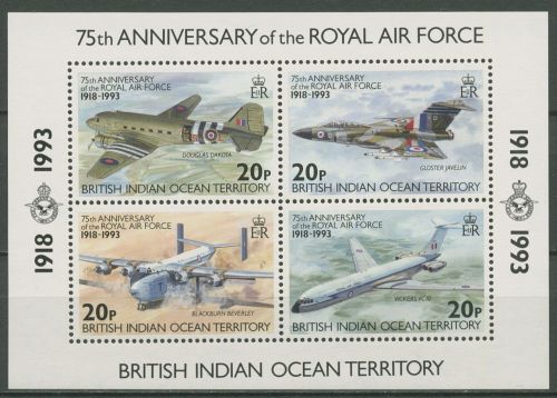 Brit. Territorium im Ind. Ozean 1993 Royal Air Force Block 4 postfrisch (C41861)