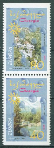 Georgien 2001 Europa CEPT Wasser Ritza-See 376/77 Do/Du ZD postfrisch