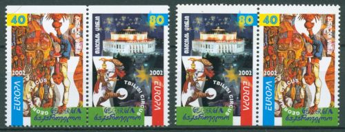 Georgien 2002 Europa CEPT Zirkus 397/98 Do/Du ZD postfrisch