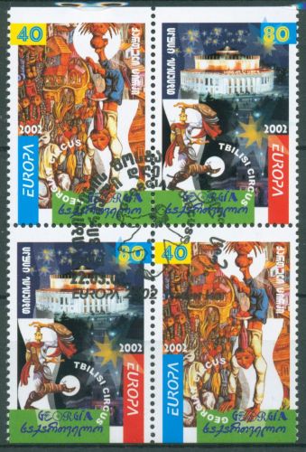 Georgien 2002 Europa CEPT Zirkus 397/98 Do/Du ZD gestempelt