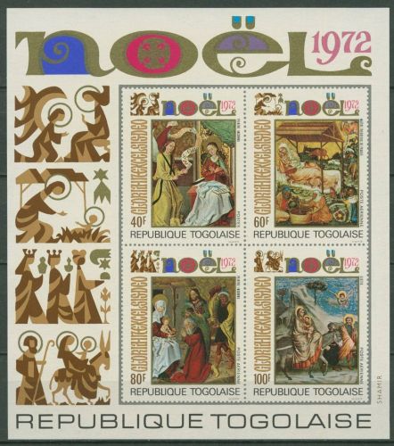 Togo 1972 Weihnachten Gemälde Block 69 postfrisch (C41885)