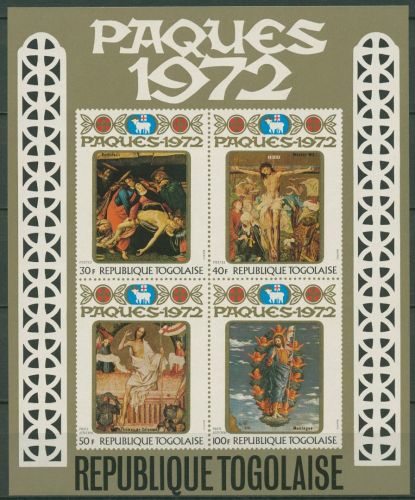 Togo 1972 Ostern Religiöse Gemälde Block 63 postfrisch (C41886)