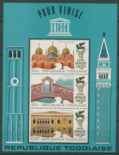 Togo 1972 UNESCO-Aktion Rettet Venedig Block 62 postfrisch (C41887)