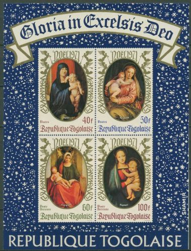 Togo 1971 Weihnachten Madonnen Gemälde Block 61 postfrisch (C41888)