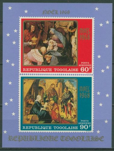 Togo 1968 Weihnachten Gemälde Block 37 postfrisch (C41890)