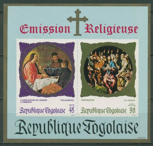 Togo 1969 Religiöse Gemälde Block 42 postfrisch (C41892)