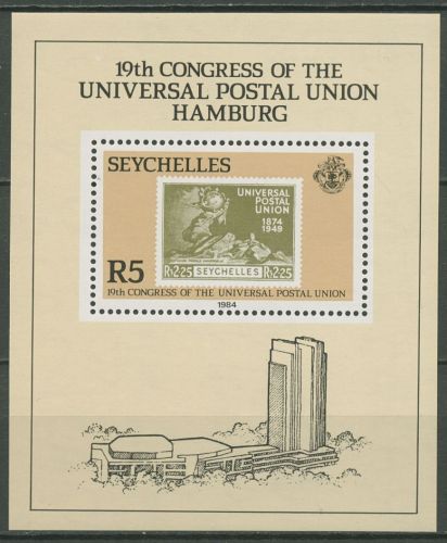 Seychellen 1984 Weltpostkongress Hamburg UPU Block 23 postfrisch (C41906)