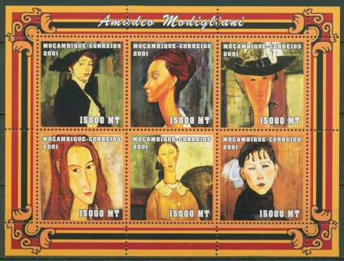 Mocambique 2001 Gemälde von Amadeo Modigliani 2133/38 K postfrisch (C41914)