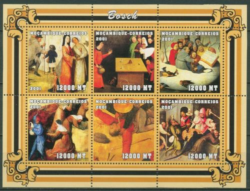 Mocambique 2001 Gemälde von Bosch 2079/84 K postfrisch (C41912)