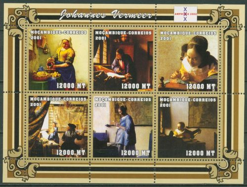 Mocambique 2001 Gemälde von Johannes Vermeer 2121/26 K postfrisch (C41911)