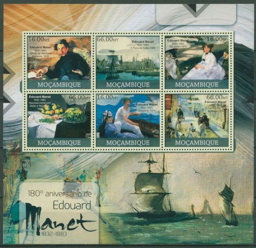 Mocambique 2012 Gemälde von Edouard Manet 5874/79 K postfrisch (C41920)