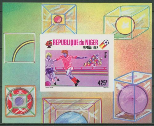Niger 1980 Fußball-WM '82 in Spanien Block 31 B postfrisch (C41953)